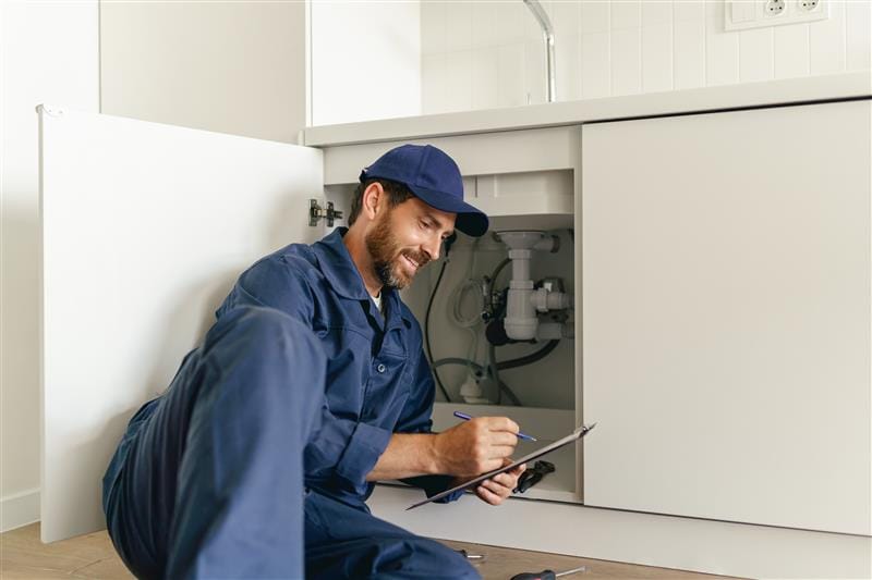 Residential plumber providing service in a Selma home